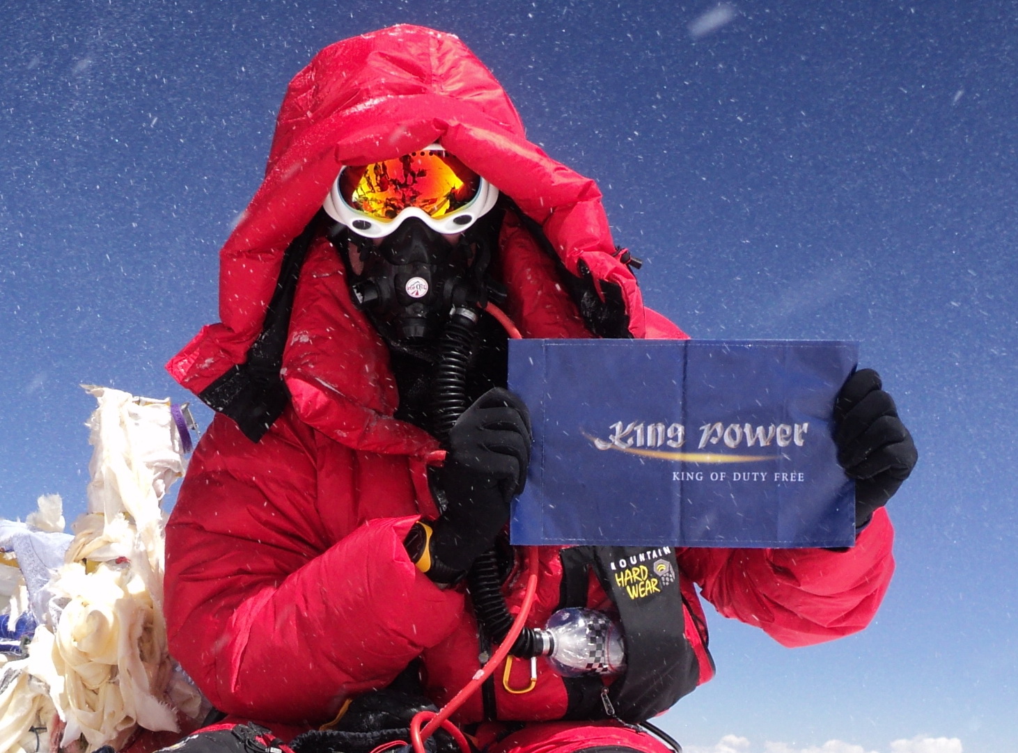 King Power Flag on Summit of Everest -- 17 May 2010 -- Tom Claytor